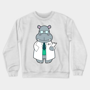 Hippo as Doctor with Smock Crewneck Sweatshirt